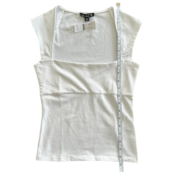 NEW J. CREW Squareneck cap-sleeve top in stretch cotton blend White Size XS - Picture 5 of 8